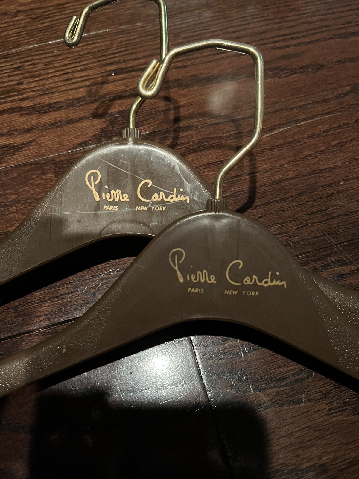 2 Vintage Pierre Cardin Paris New York MCM Hollywood Regency Coat Clothes Hanger