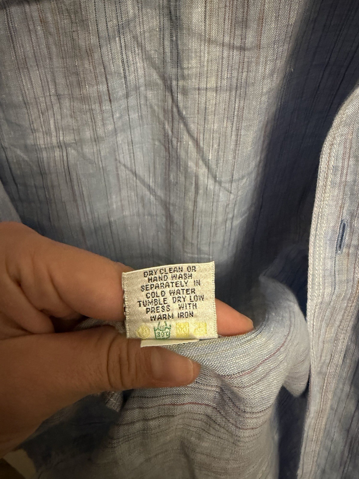 BUGATCHI 100% linen Print Short Sleeve Button Up Casual Blue Size m