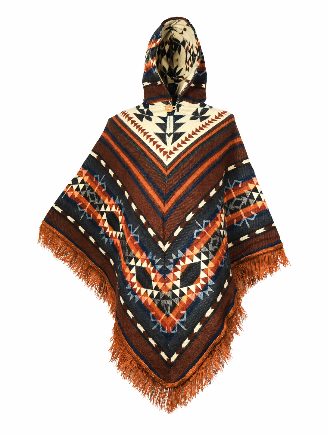 Handmade Ecuadorian Alpaca Poncho, Authentic Indigenous Artisan Wool Cape