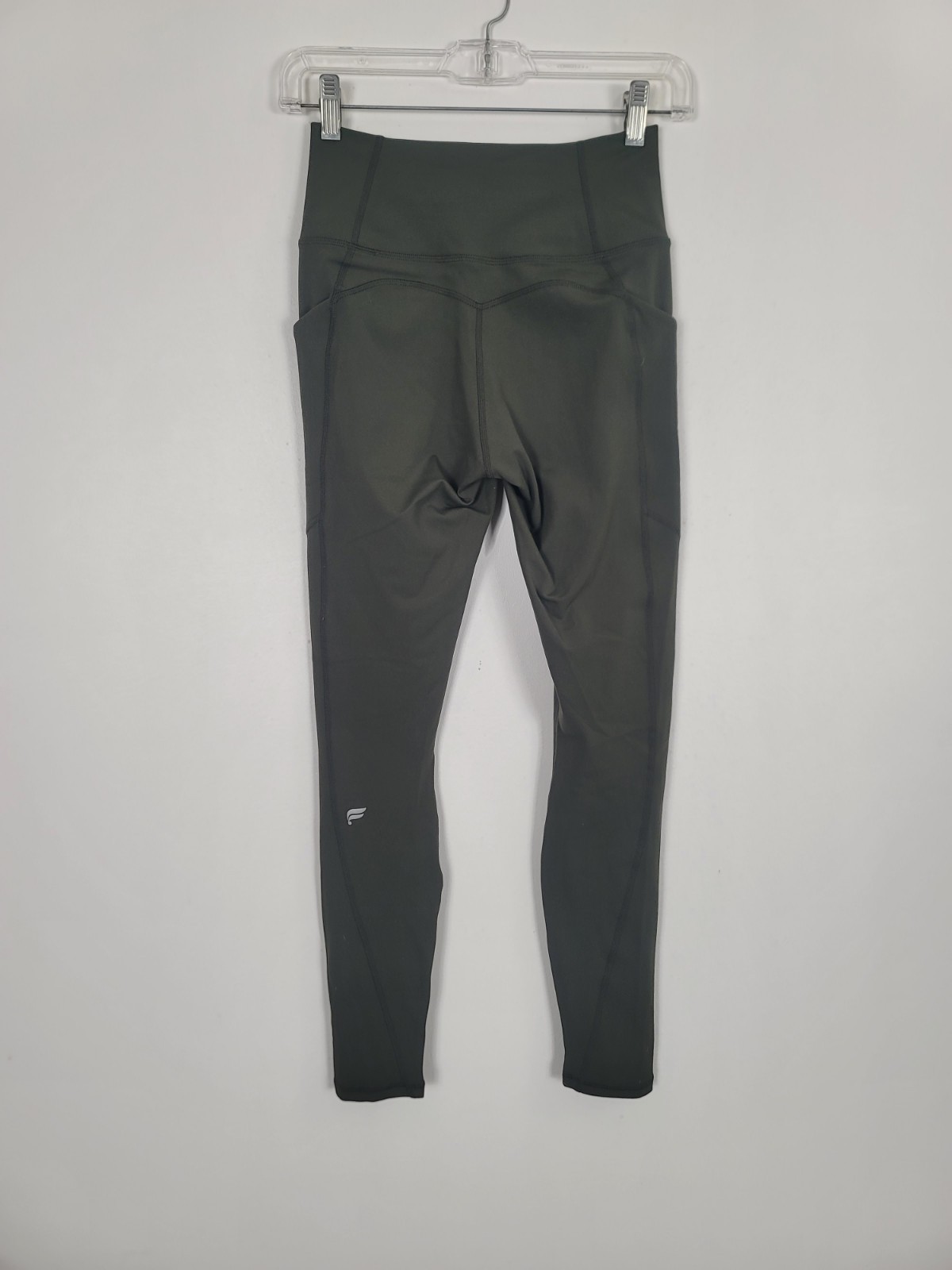 Fabletics Pureluxe Oasis High Waisted Tight Leggings Side Pockets Green Small