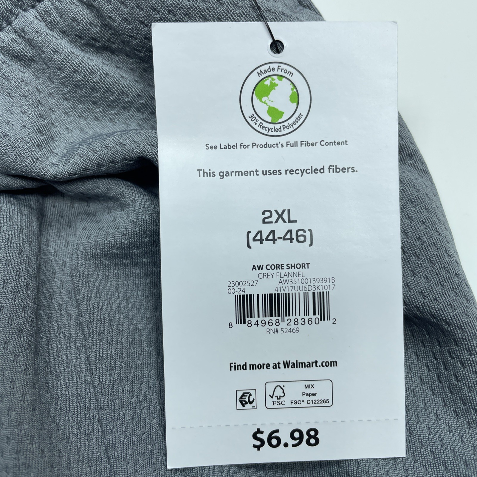 NWT Mens Athletic Works Size 2XL 44-46 AW Core Shorts With Pockets Gray