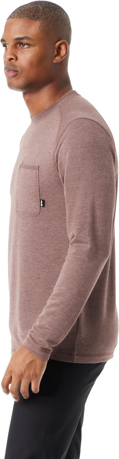 Bass Outdoor Men’s Long-Sleeve Ribbed T-Shirt Rum Raisin LARGE