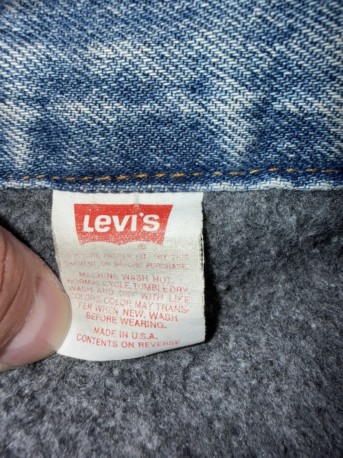 VTG 1980 Levis Type3 Trucker Jacket Mens sz 50 USA Made 70506 0316 blanket lined