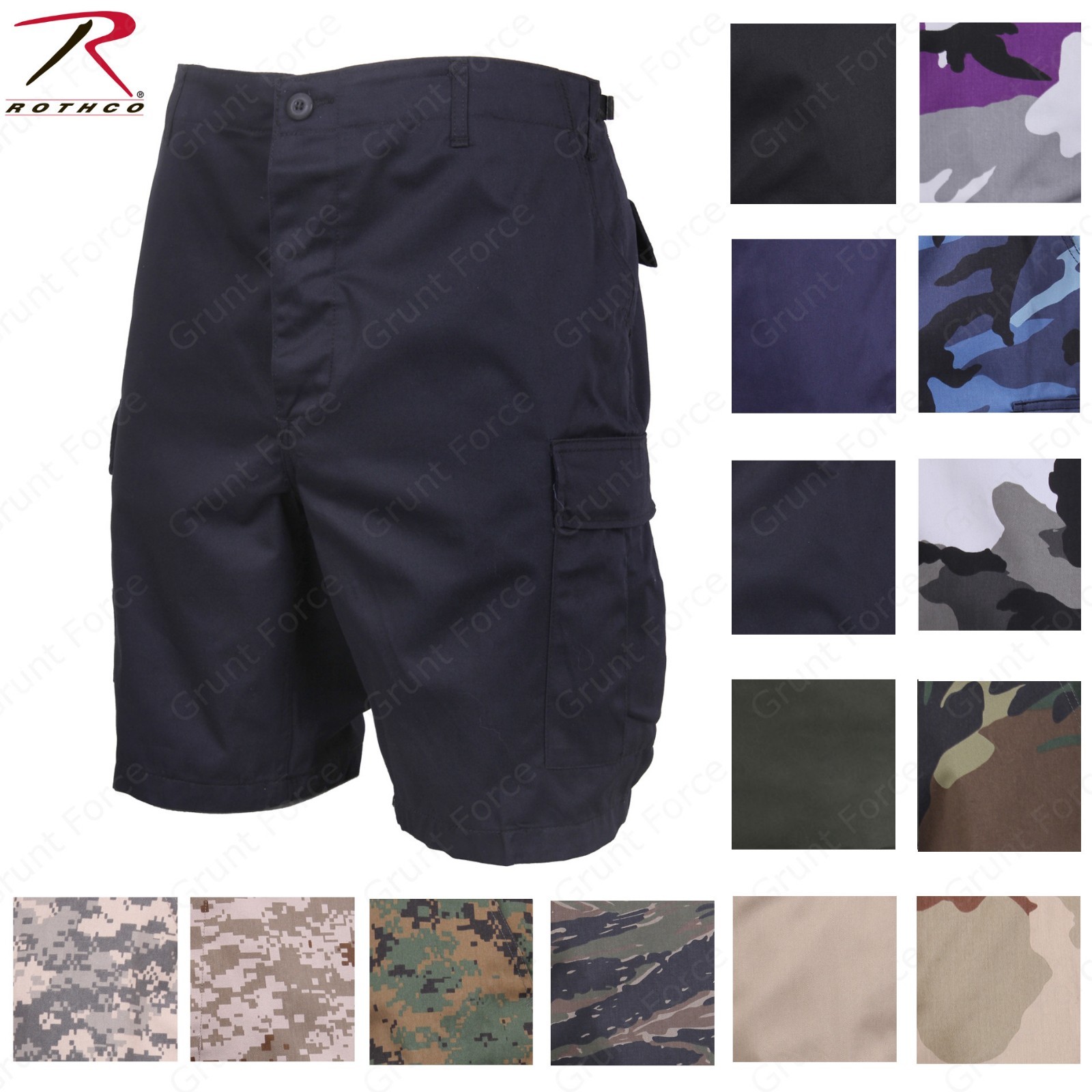 Combat BDU Cargo Shorts Camouflage Camo Military Army