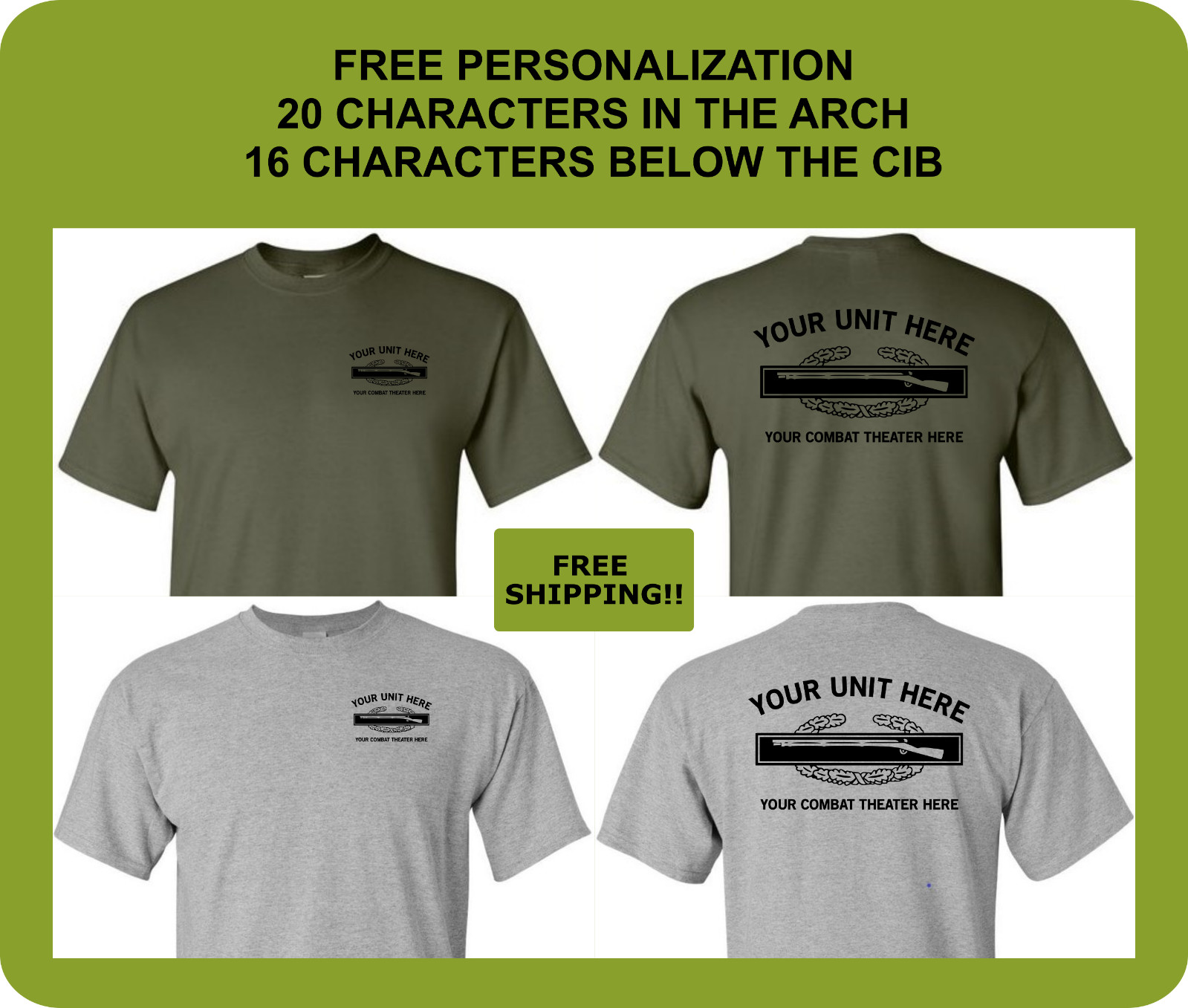 Combat Infantryman Badge Shirt, CIB Custom Performance Shirt, Infantry Shirt