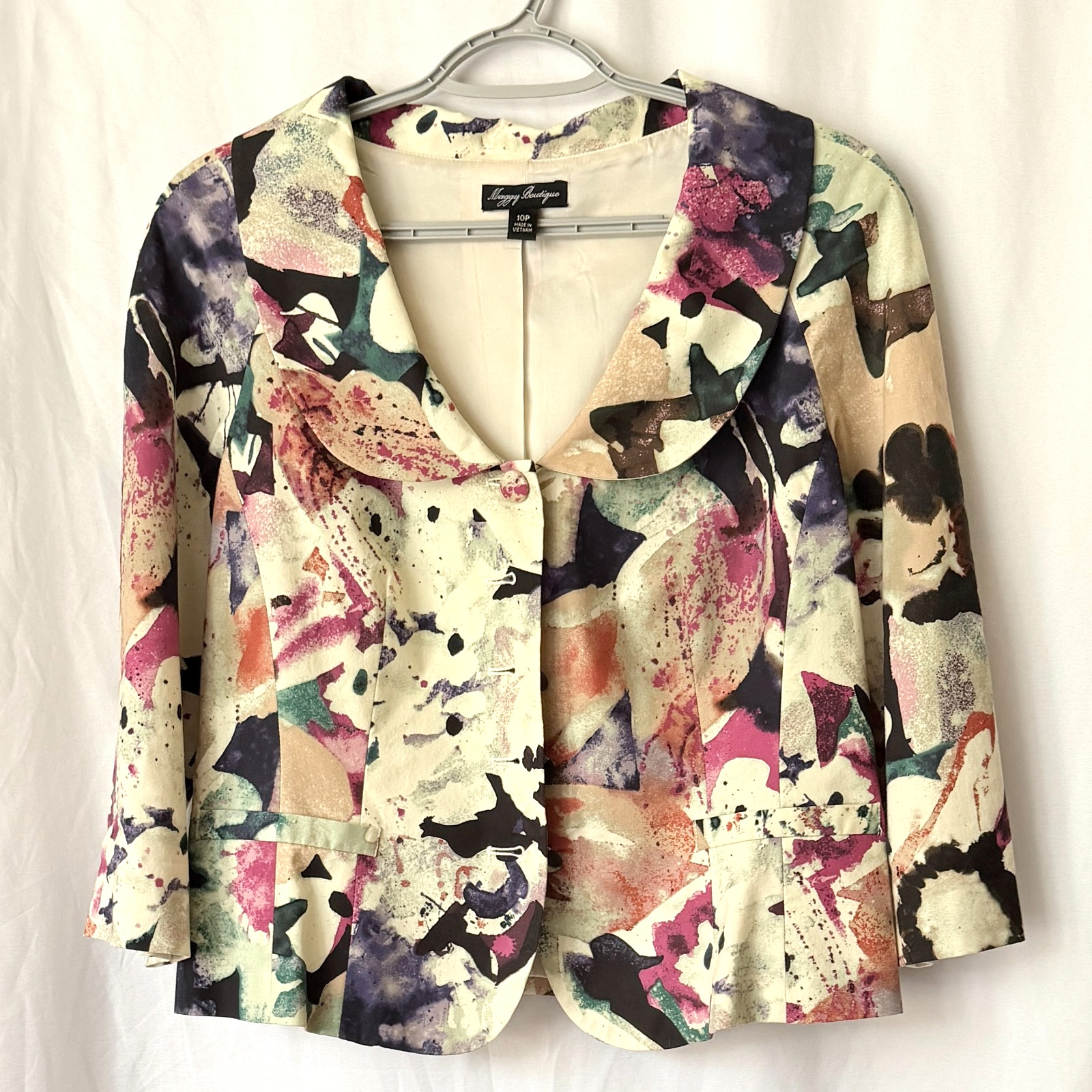NEW w/o tags Maggy Boutique Colorful Modern Lined Art Piece Jacket – 10 Petite