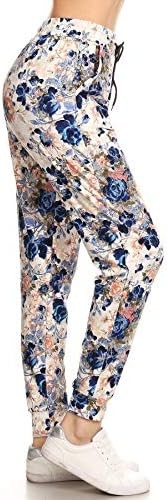 Leggings Depot Women’s Jogger Track Cuff Sweatpants With Pockets Patterned