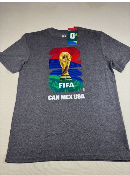 FIFA World Cup Official Licensed 2026 Dark Gray Soccer Fan T Shirt NWT