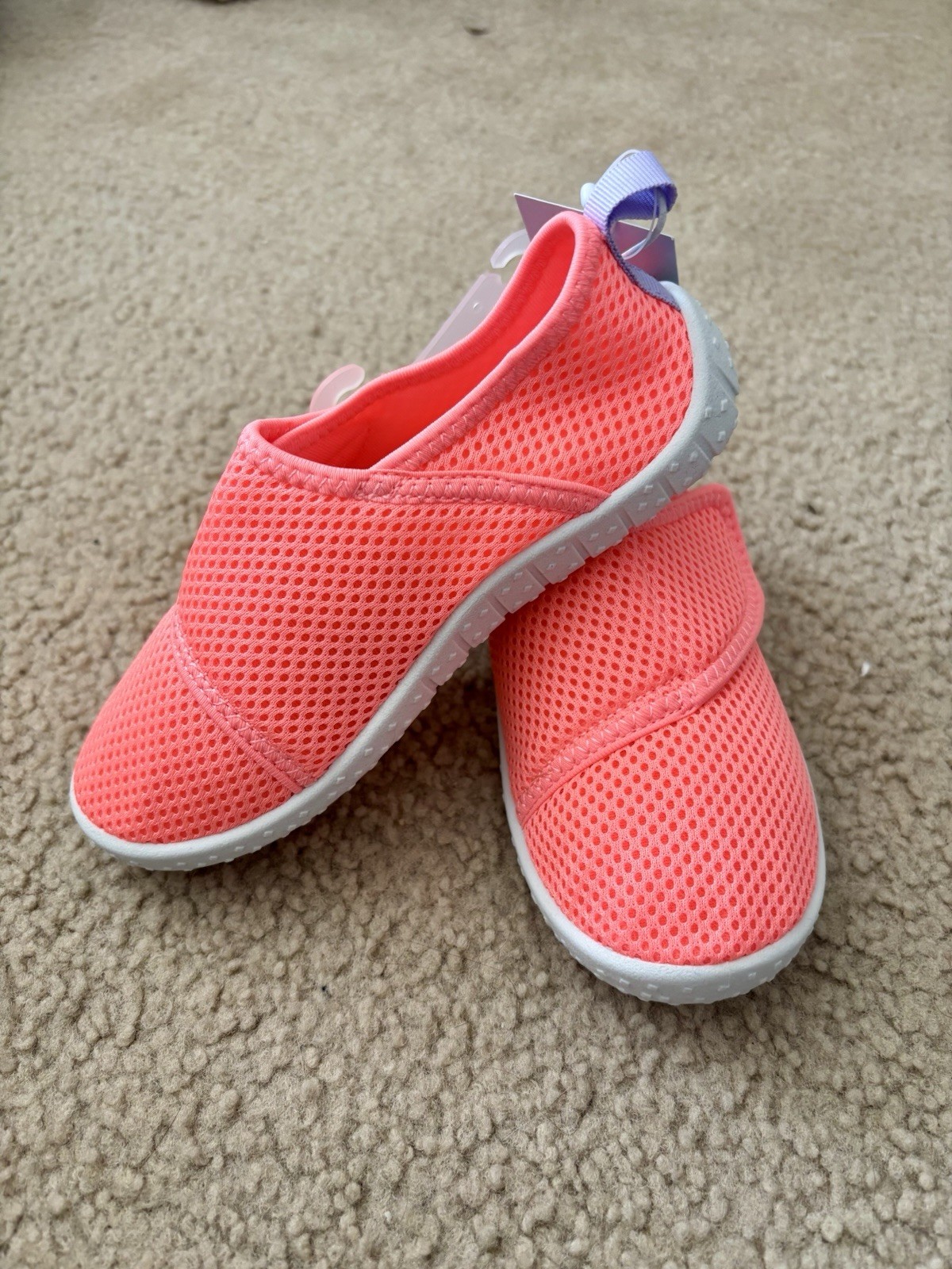 Cat & Jack Girls Pink Water Shoes Hook Loop Closure Size 9/10 Large