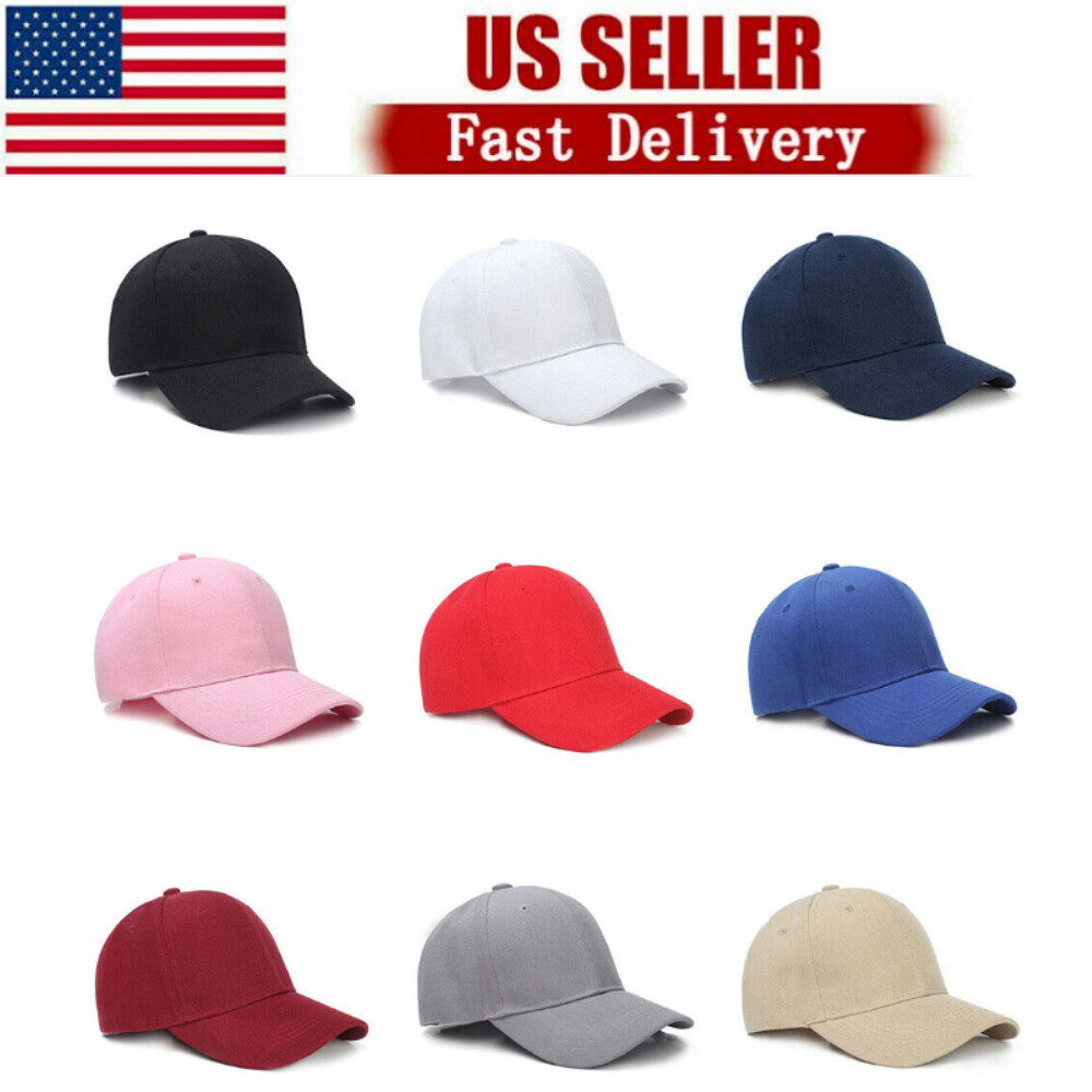 Mens Cap Baseball Cotton Adjustable Ball Dad Hat Plain Solid Washed Women US