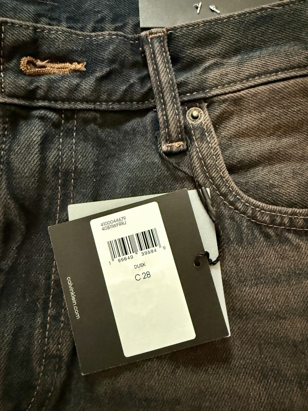 Calvin Klein Jung Kook High Rise Baggy Wide-Leg Gray Denim Jeans, 28