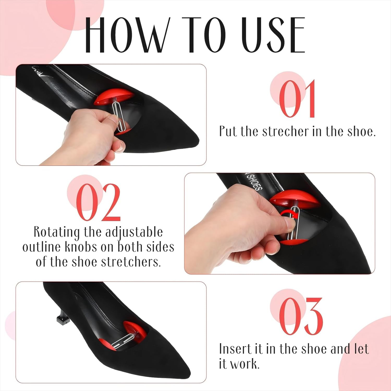 50Pair Adjustable Shoe Stretcher Boot Men Women Size Shaper Expander Widener Lot