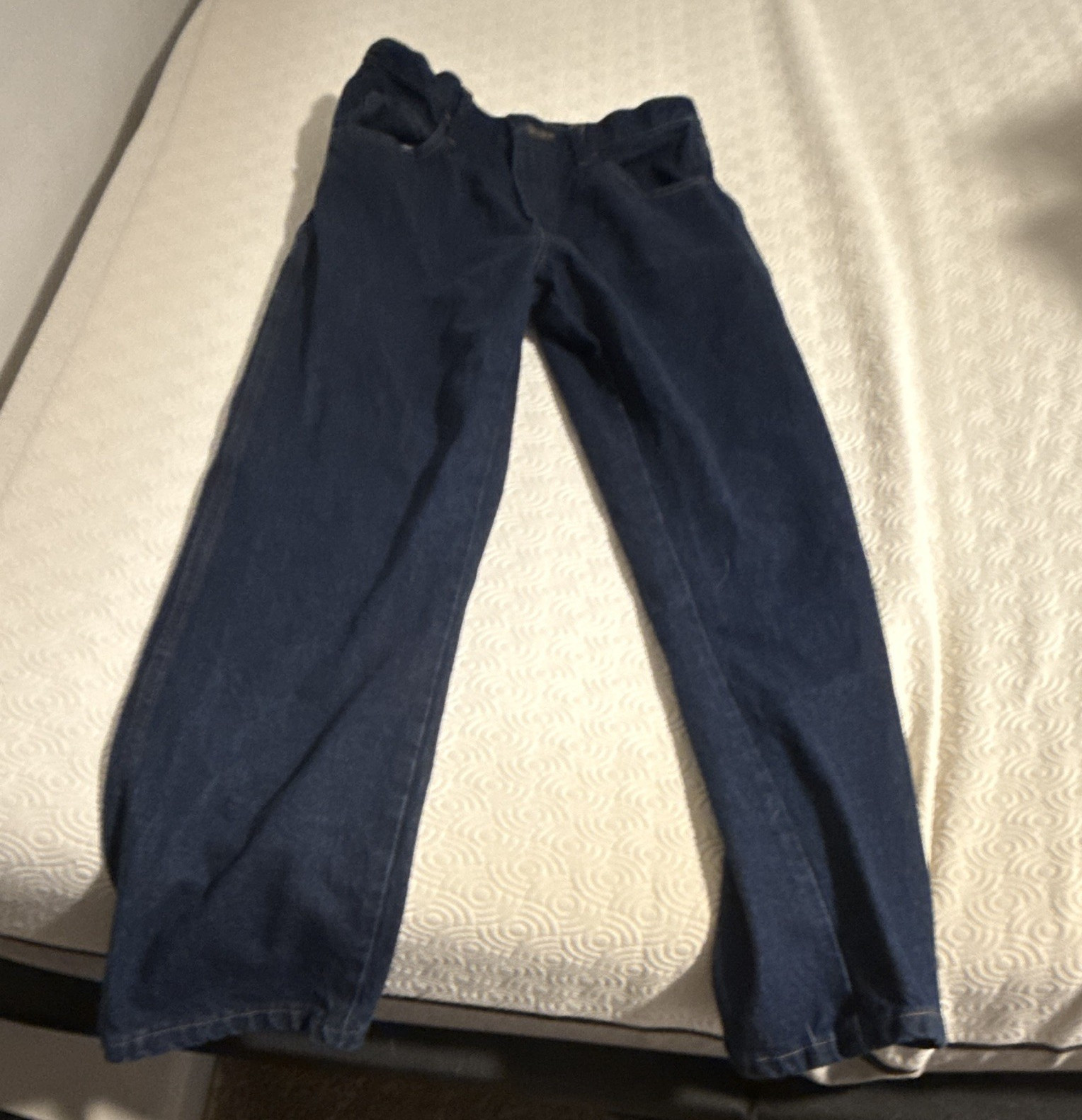 Rustler Classic Men’s Dark Wash Blue Denim Jeans Straight Regular Fit Zip