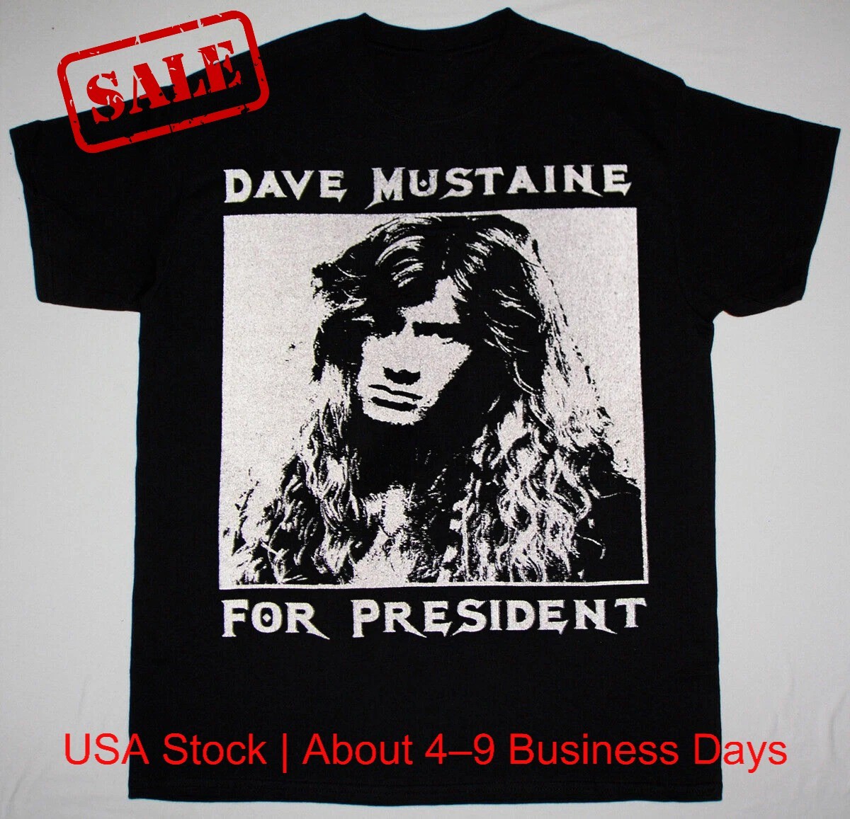 Dave Mustaine Megadeth For President T-Shirt Rock Heavy Metal S-4XL