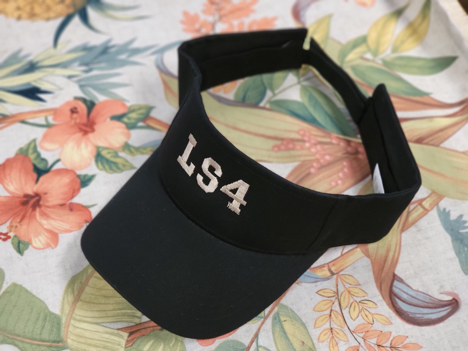Custom embroidered sun visor cap, personalized embroidered visor hat (black)