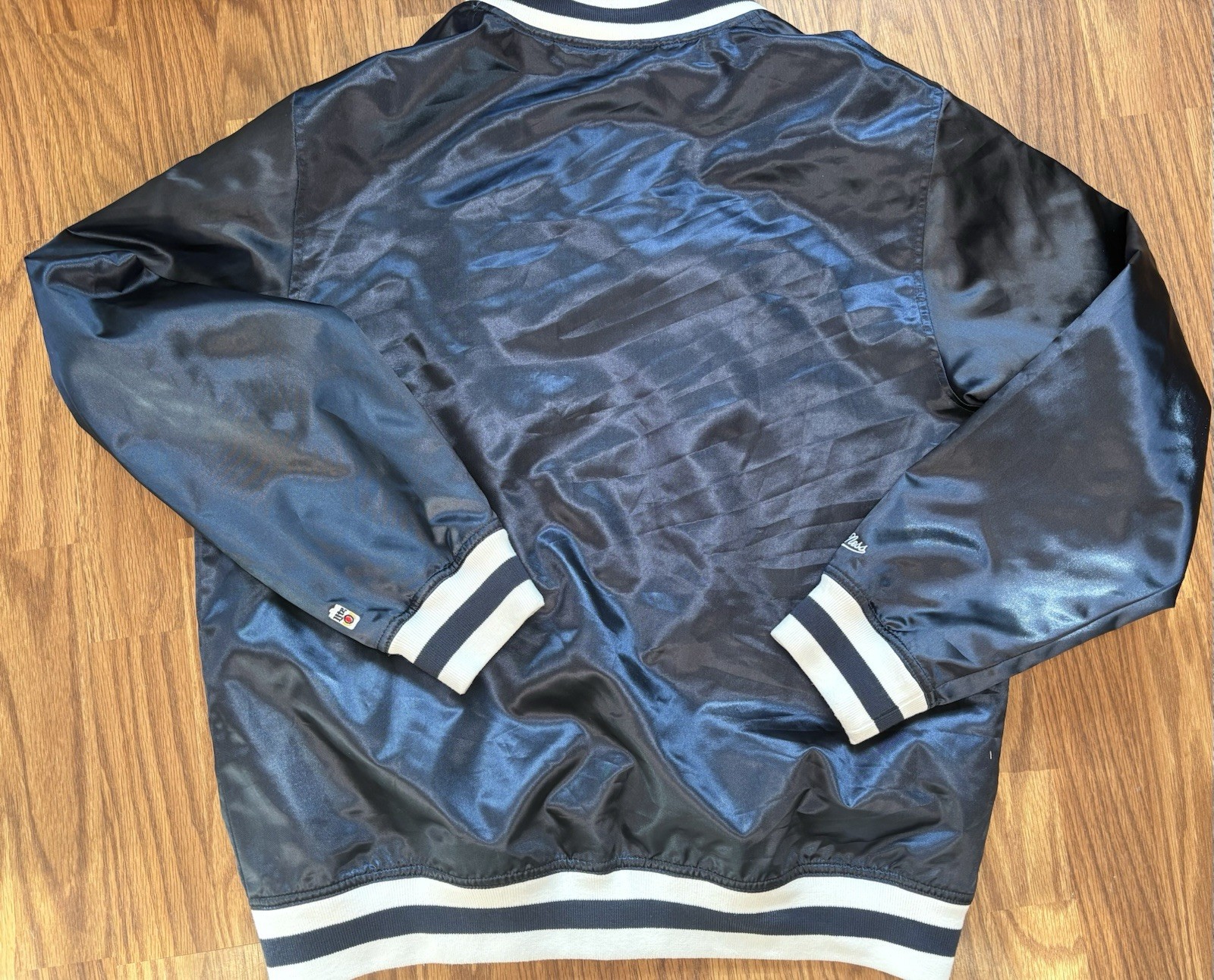 Mitchell & Ness Men’s Blue Miller Lite Varsity Jacket Logo Snap Front Pockets L