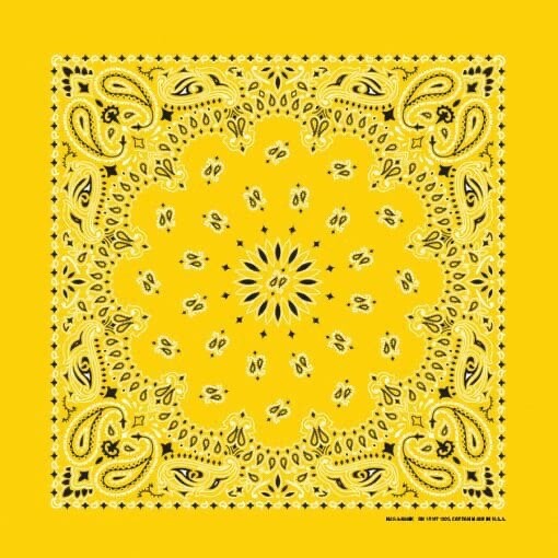 Lemon Paisley 22×22 Bandanna