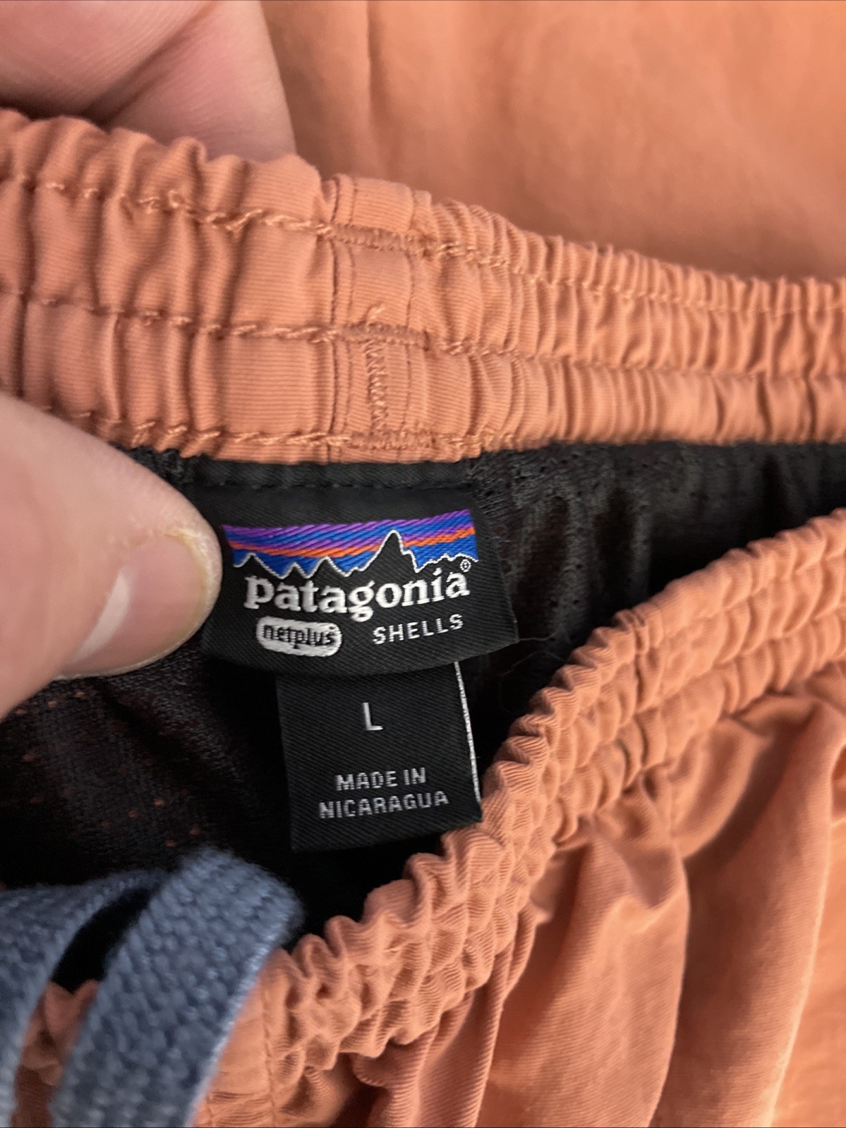 Patagonia Shorts NetPlus Shells 6” Orange Lined Swim Hiking Sz Large