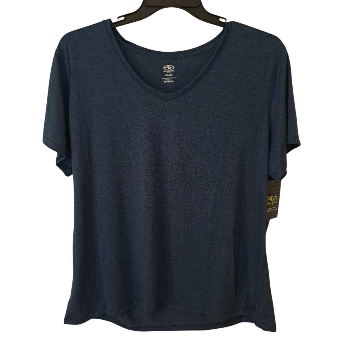 NWT Athletic Works DriWorks Women’s V-Neck Blue T- Shirt Size 20 XXL 100% Polyes