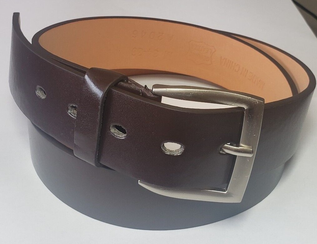 Mens Genuine Leather Casual Brown Belt With Screw On Removeable Buckle