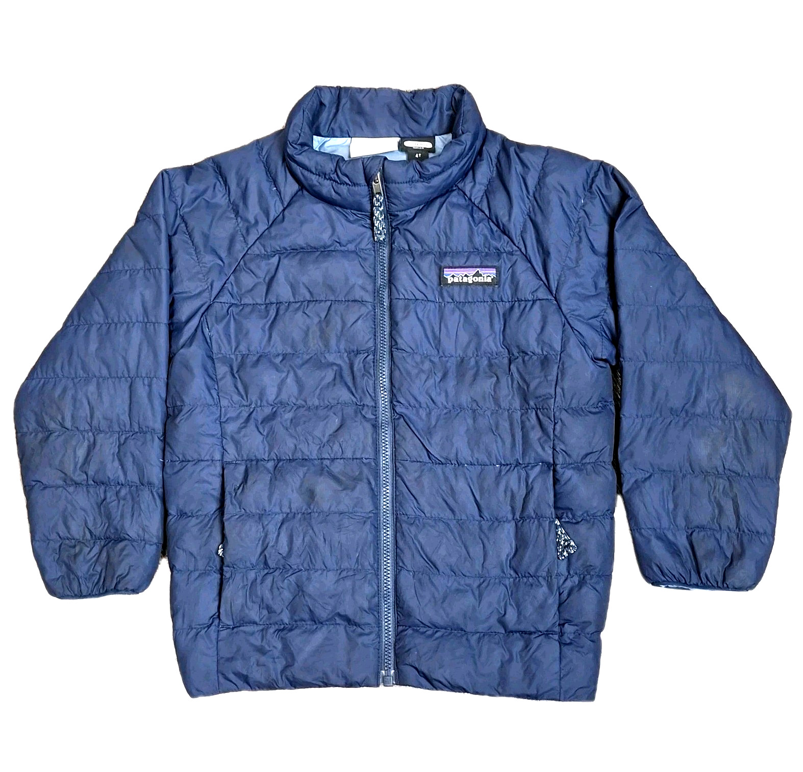 Patagonia Kids Puffer Jacket 4T Blue Netplus Shell Goose Down Coat