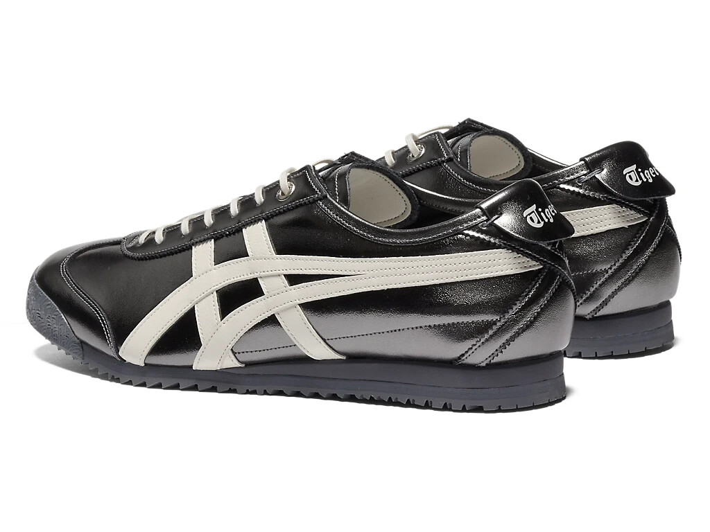 Onitsuka Tiger Mexico 66 Black Silver Leather Sneakers Shoes Unisex w/ Box