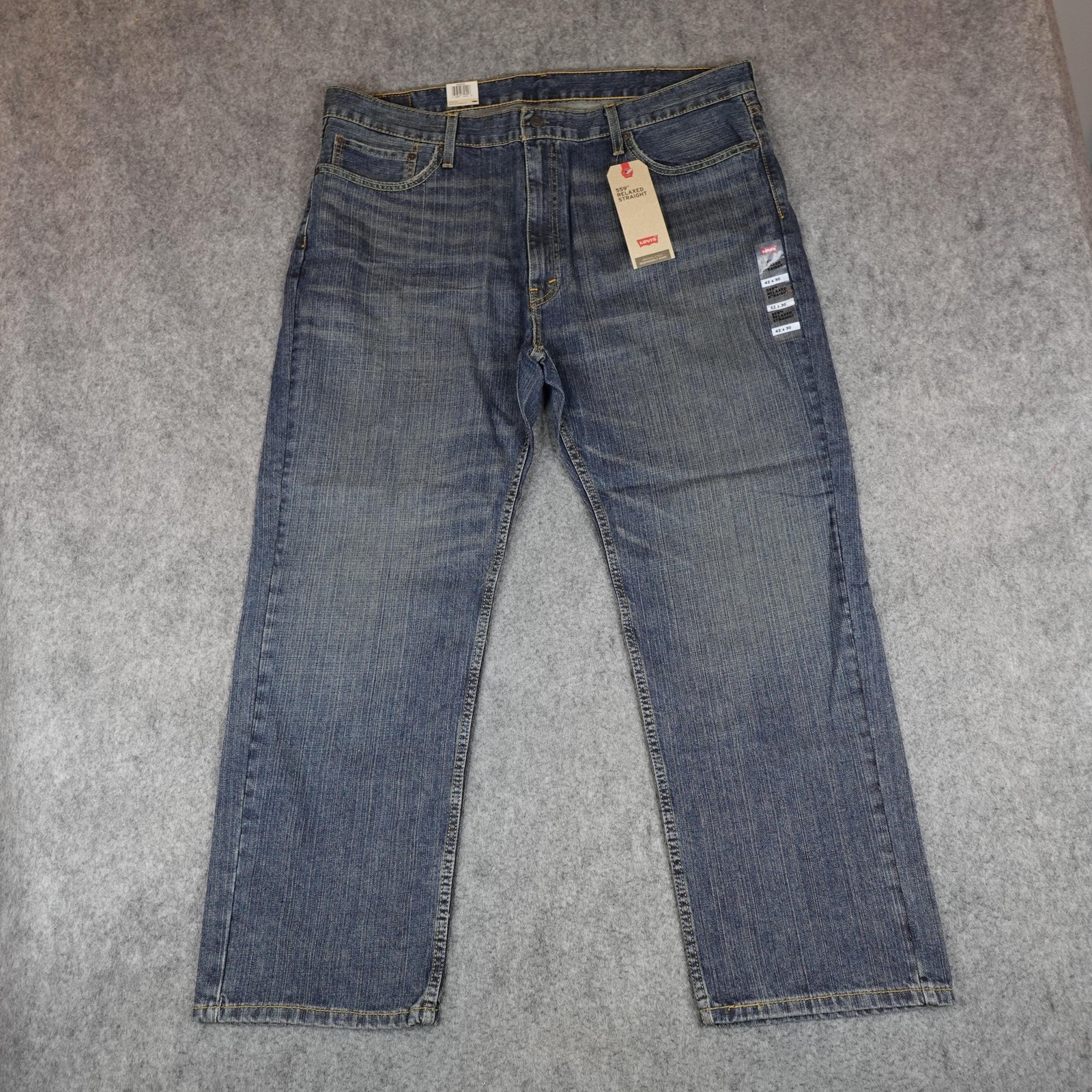 Levis Jeans Mens 42×30 Blue 559 Relaxed Straight Denim Pants Dark Stone Wash NWT
