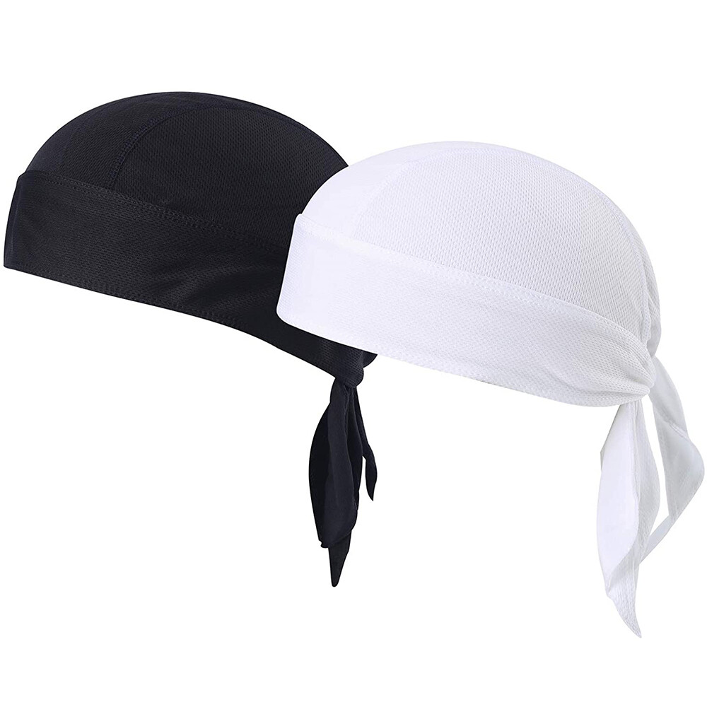 2-Pack Cooling Helmet Liner Do Rag Skull Cap for Men Head Scarf for Motorcycle