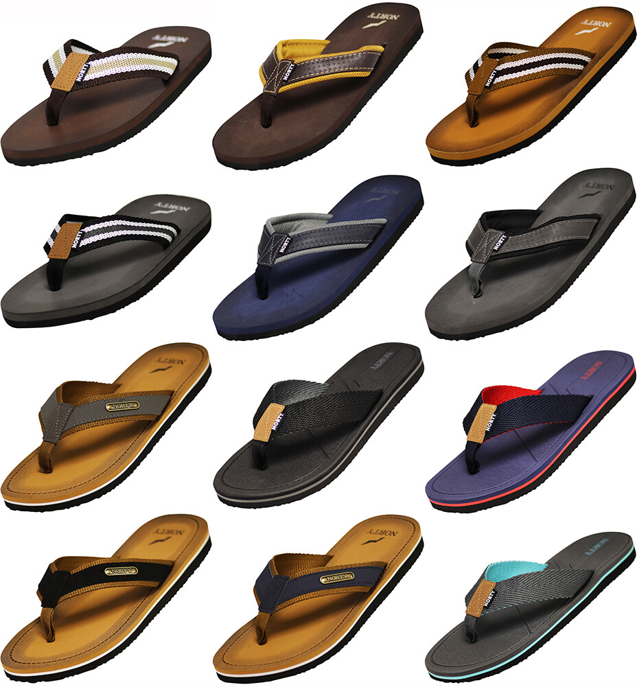 Norty Men’s Soft Flip Flop Thong Sandal Shoe for Casual Beach Pool Everyday