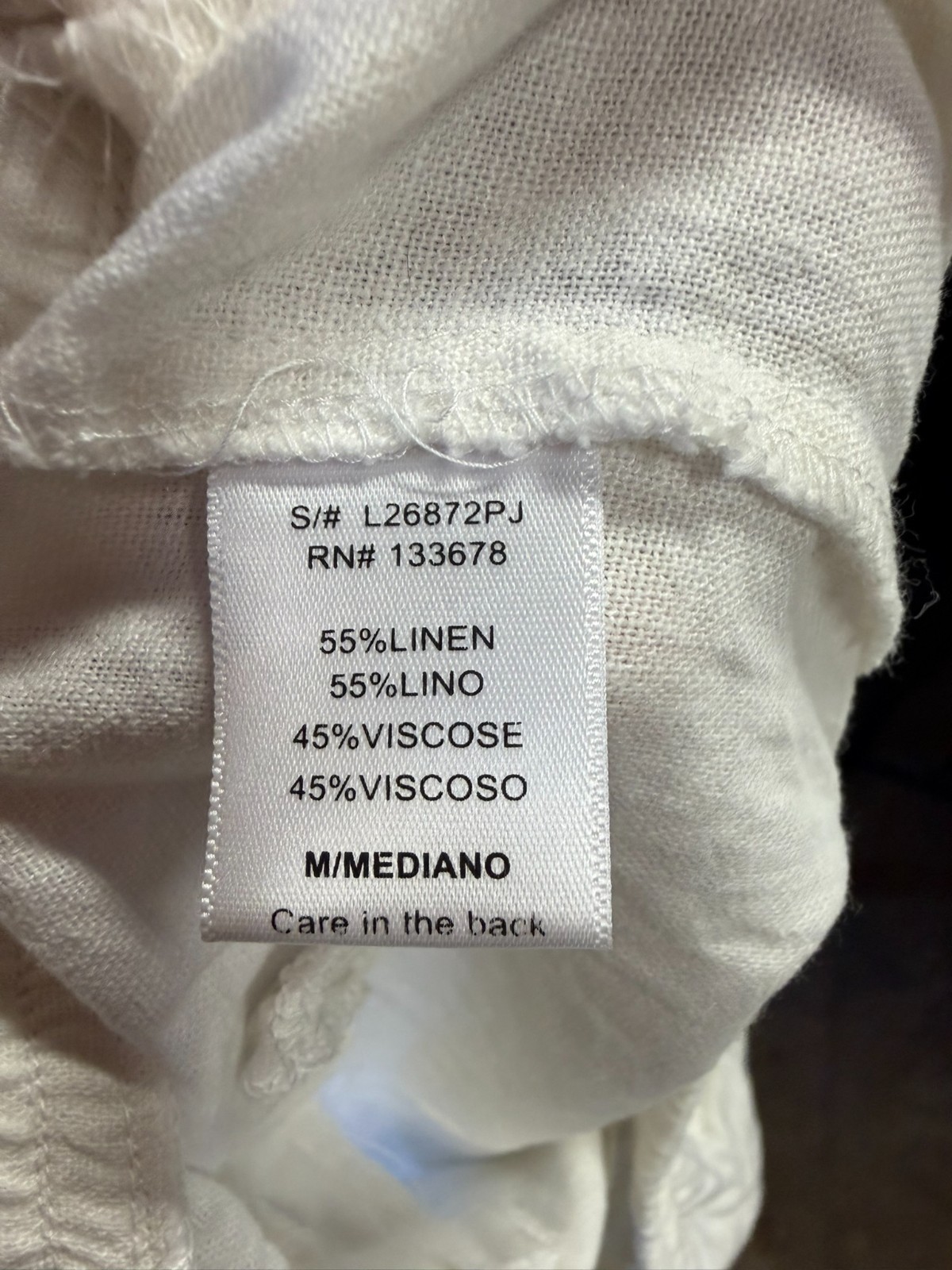 Love Tree Los Angeles White Pants Womens Size Medium Linen Blend
