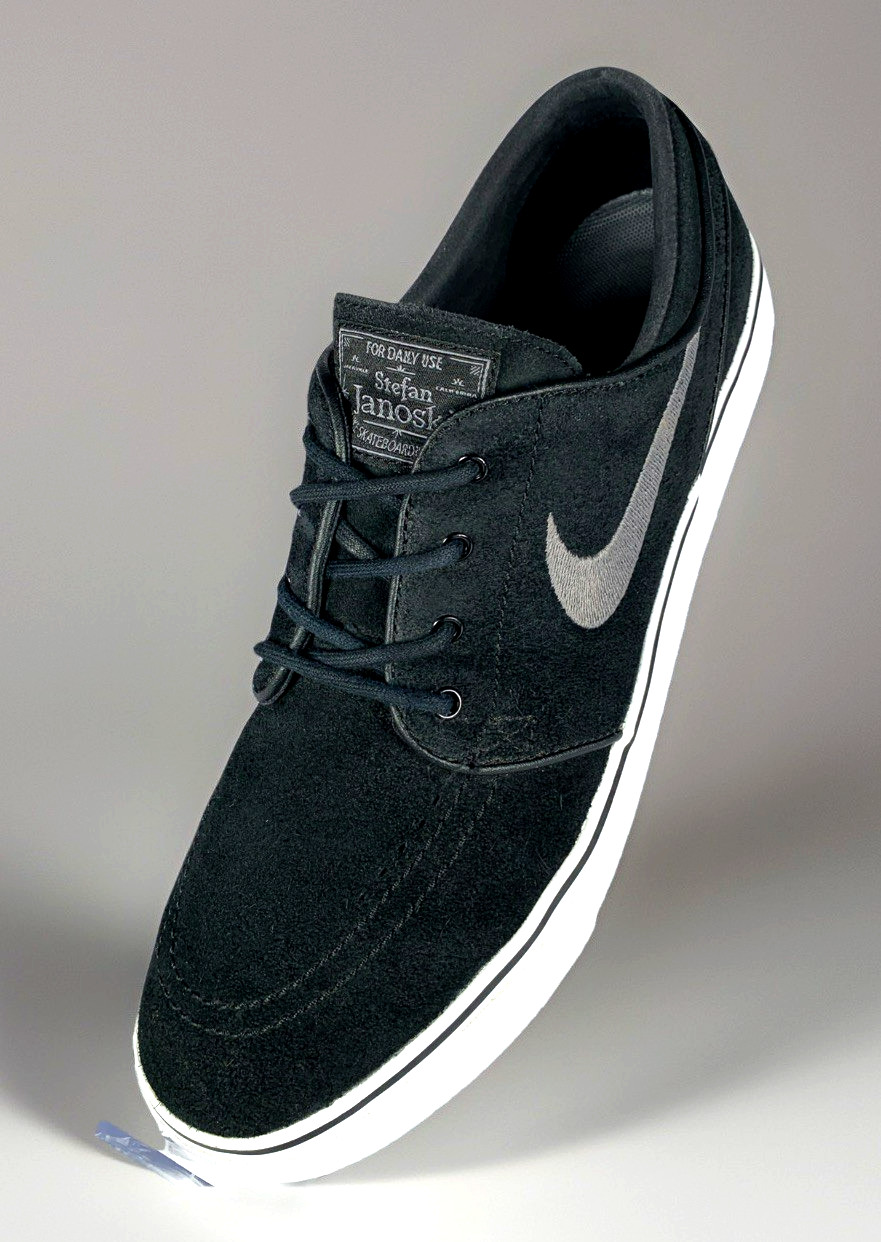 Nike Mens SB Zoom Stefan Janoski Black Lt Graphite Suede Low Top Skate Shoe, 8.5