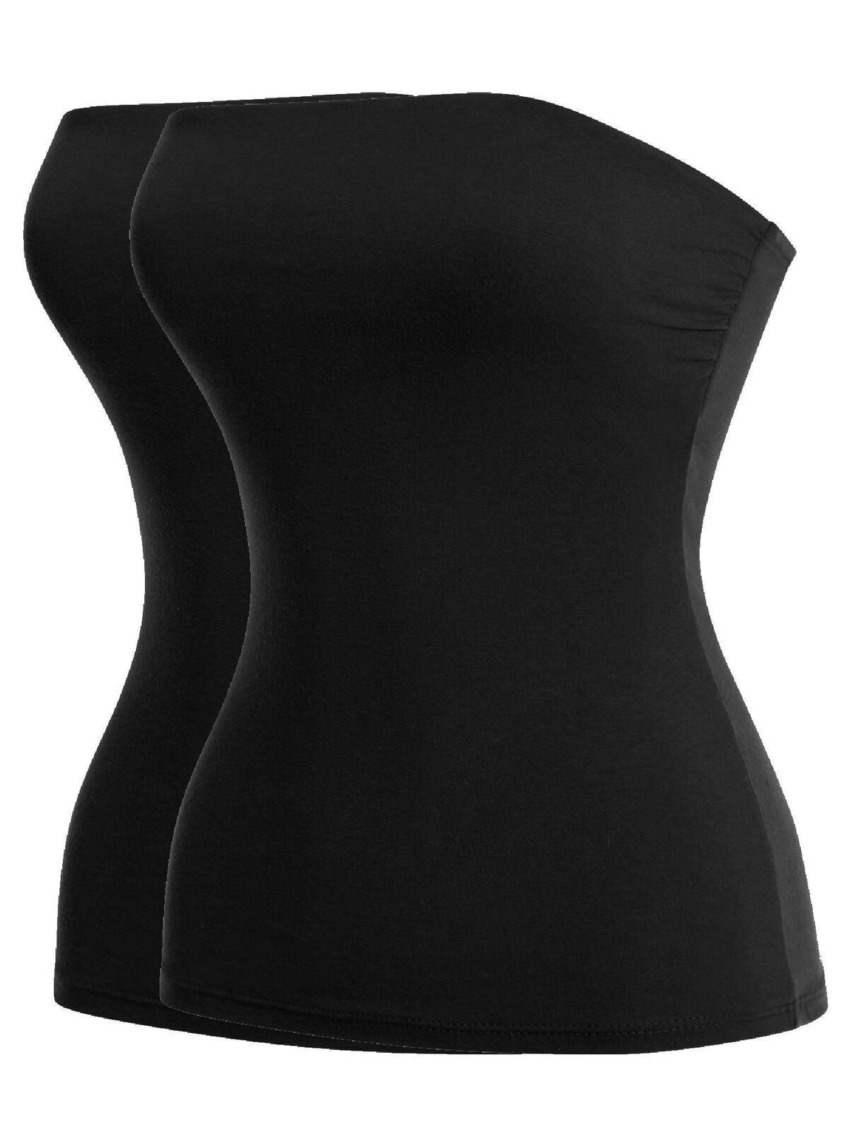 MixMatchy Basic Solid Stretchy Cotton Long Bandeau Tube Top