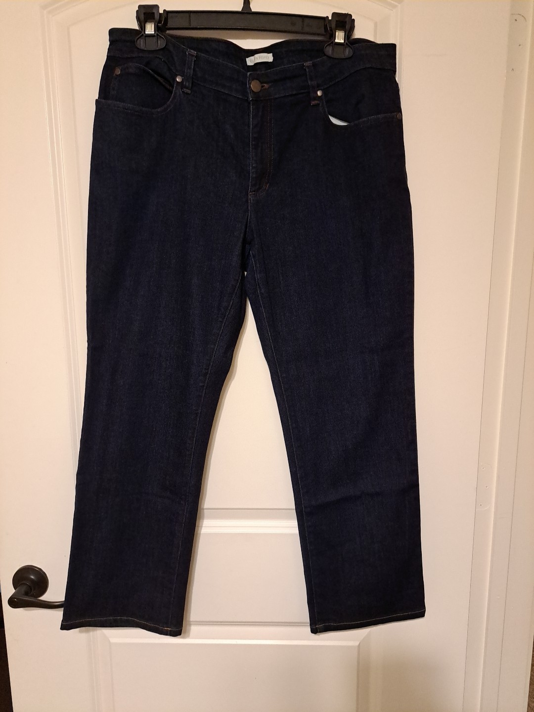 Eileen Fisher Blue Jeans Sz 12 EUC 5 Pkt Straight Leg Returns Accepted 36×27.5