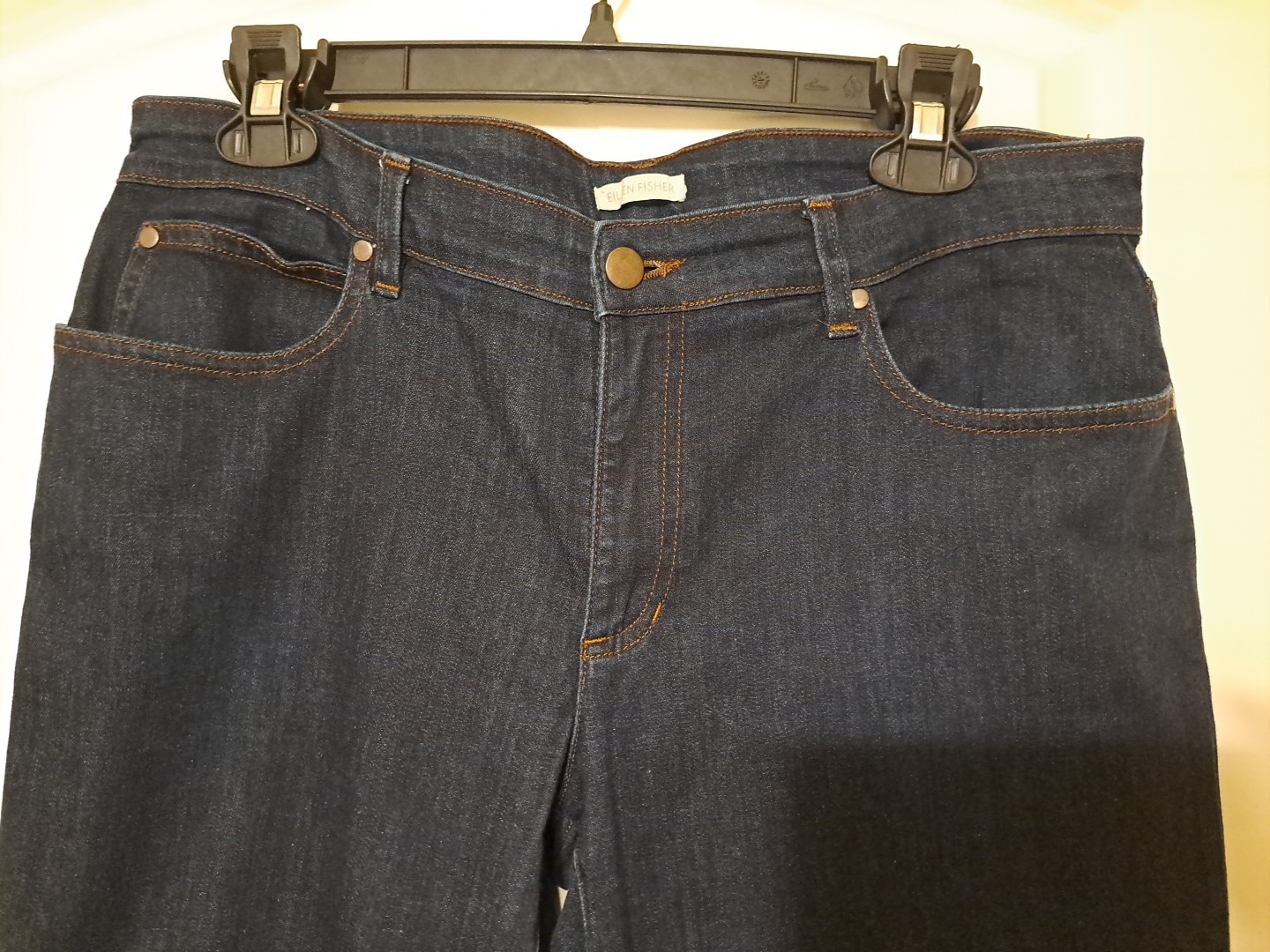 Eileen Fisher Blue Jeans Sz 12 EUC 5 Pkt Straight Leg Returns Accepted 36×27.5