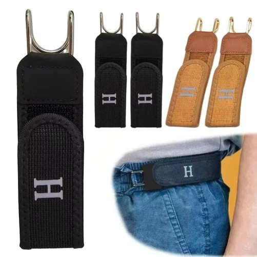 2-Pack Buckle-Free Invisible Elastic Belt – No-Show Tactical Metal Hook Stretch