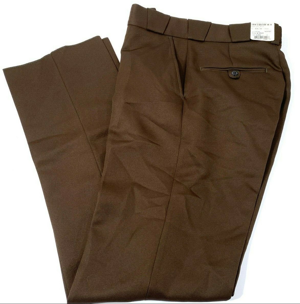 NEW 32×36 MENS FLYING CROSS 32230 COMMAND 100% POLYESTER PANTS BROWN UNHEMMED