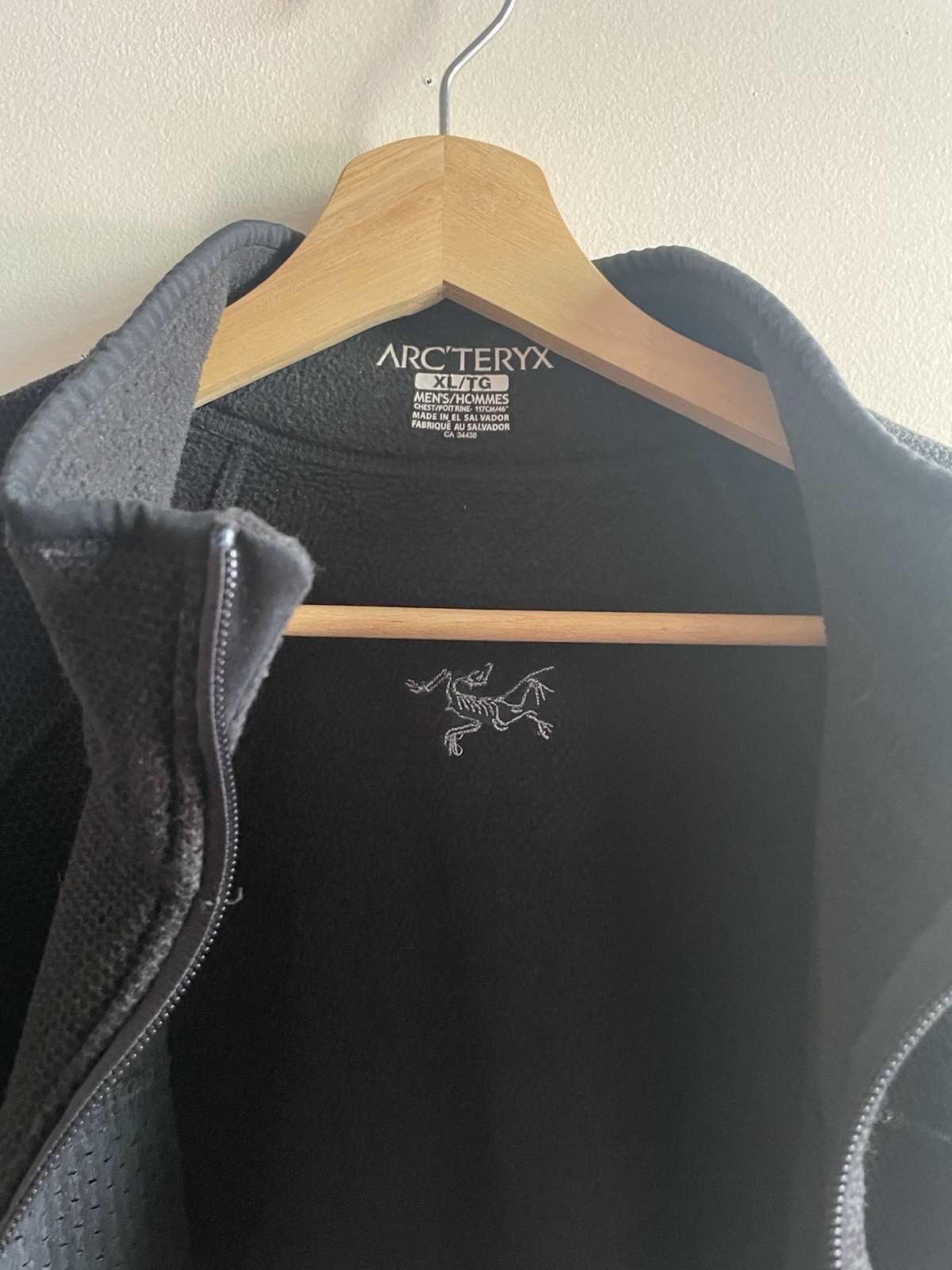 Arcteryx Delta LT Waffle Fleece Jacket XL Black Zip Gorpcore Outdoor Minimalist