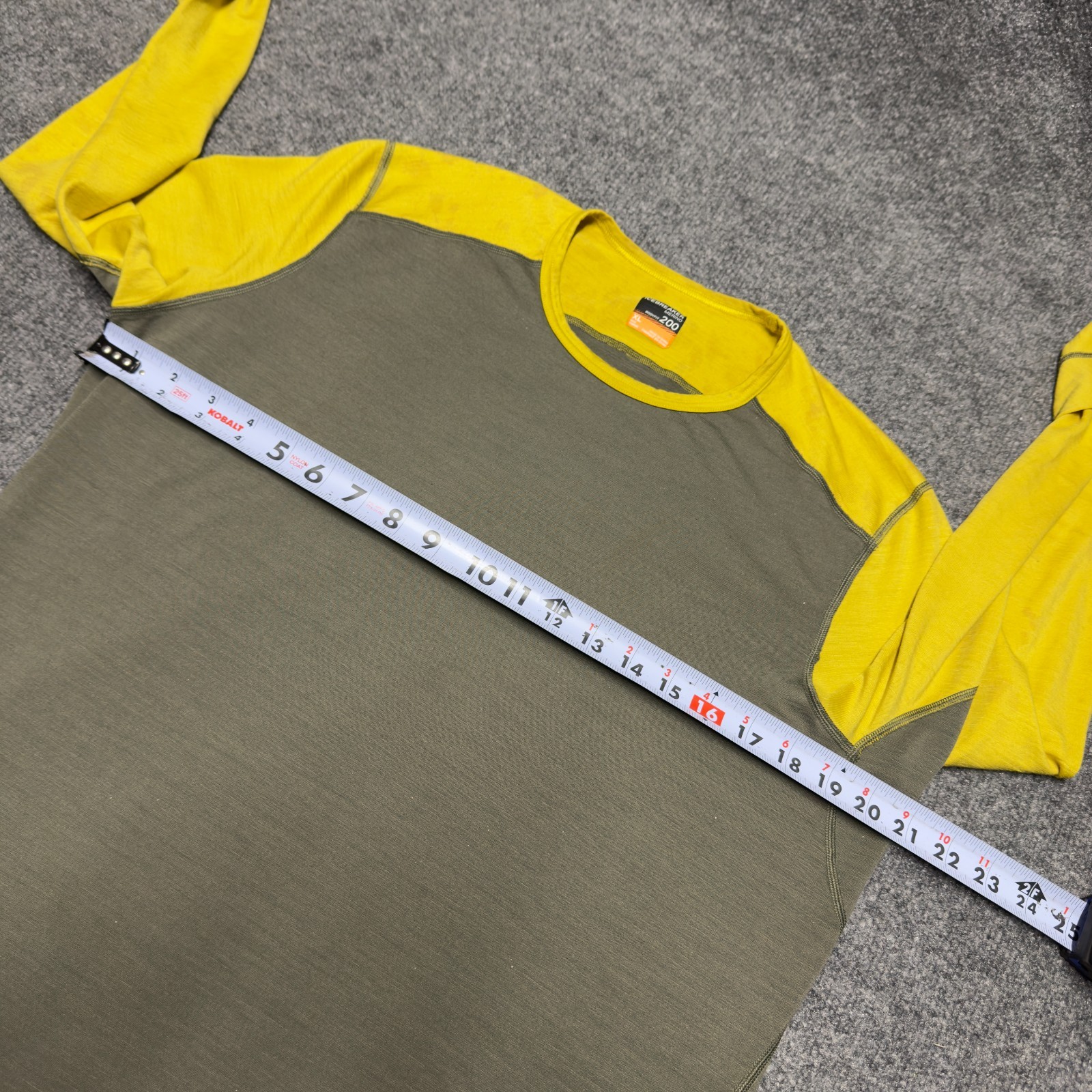 Icebreaker Bodyfit 200 Merino Base Layer Men XL Yellow Green 100% Merino Wool