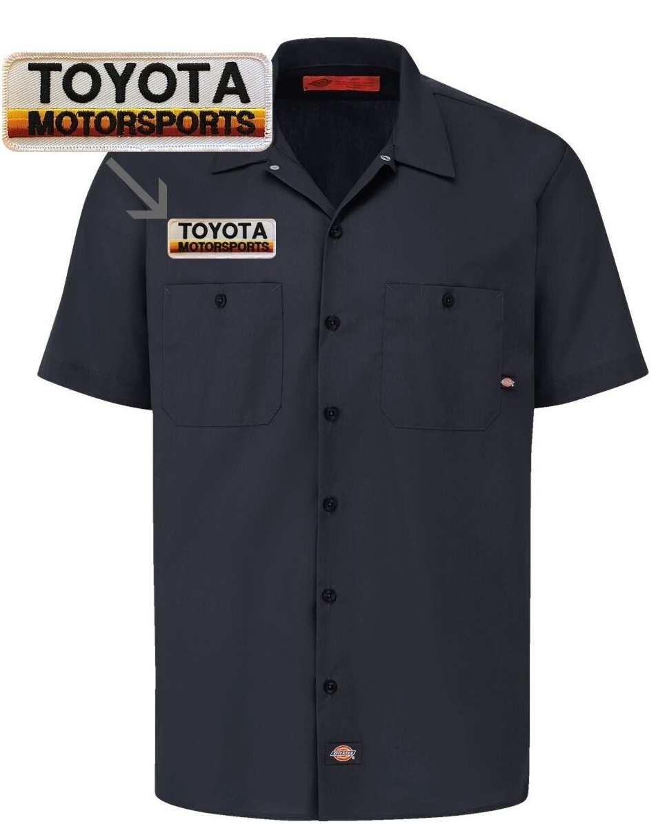 TOYOTA Motorsports Retro Patch DICKIES Short Sleeve Work Shirt Classic S-5X