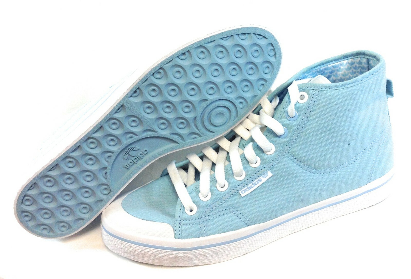Womens Adidas Honey Mid 910566 Light Blue Canvas 2008 DS Sneakers Shoes NO BOX