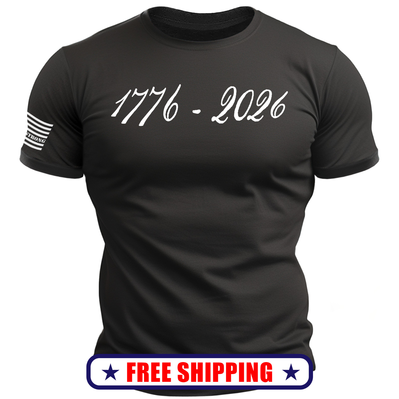 1776 – 2026 T-Shirt – with USA 250 Flag – patriotic trump america S-2X