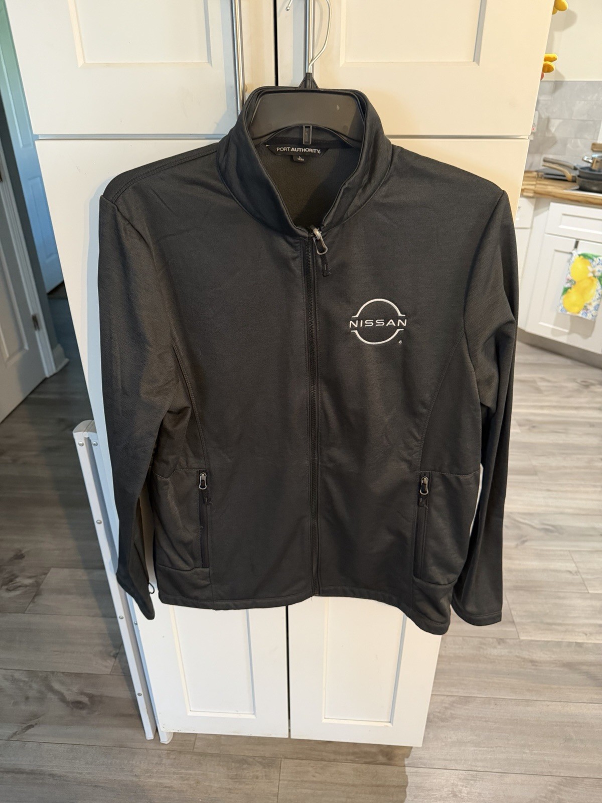 Men’s Nissan Full Zip Warm Up Jacket Charcoal Gray Size Large