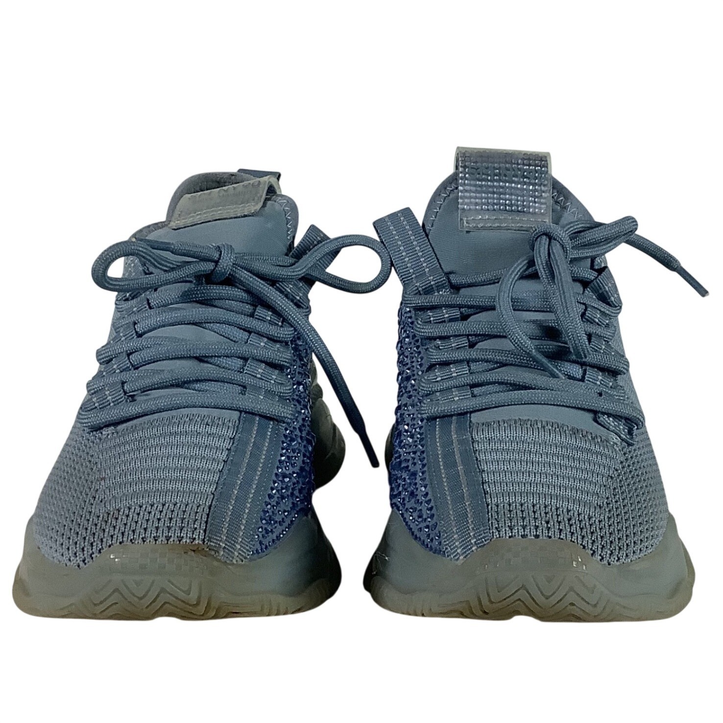 Steve Madden Maxima Rhinestone Knit Chunky Sneakers Blue SM49498654 Womens