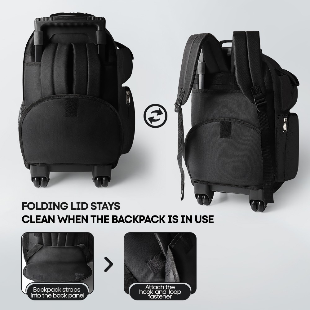 2 In 1 Carry On Travel Backpack 20″ Rolling Backpack With Wheel & Handle