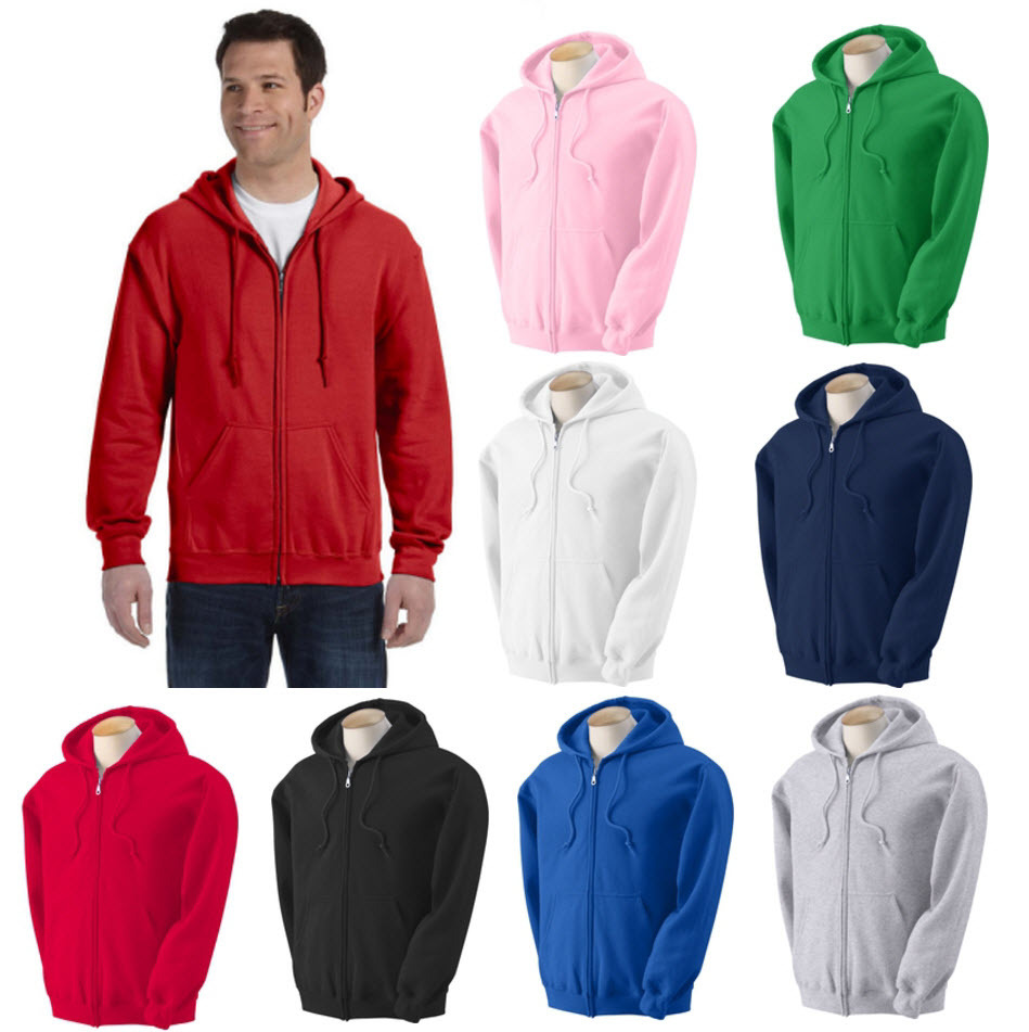 Men’s Solid Full Zip Up Hoodie Classic Hooded Zipper Sweatshirt Cotton Unisex