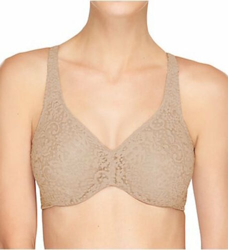 Wacoal 65547 Halo Lace Full Figure Underwire Bra 38DDD 34DD nude-toast NEW