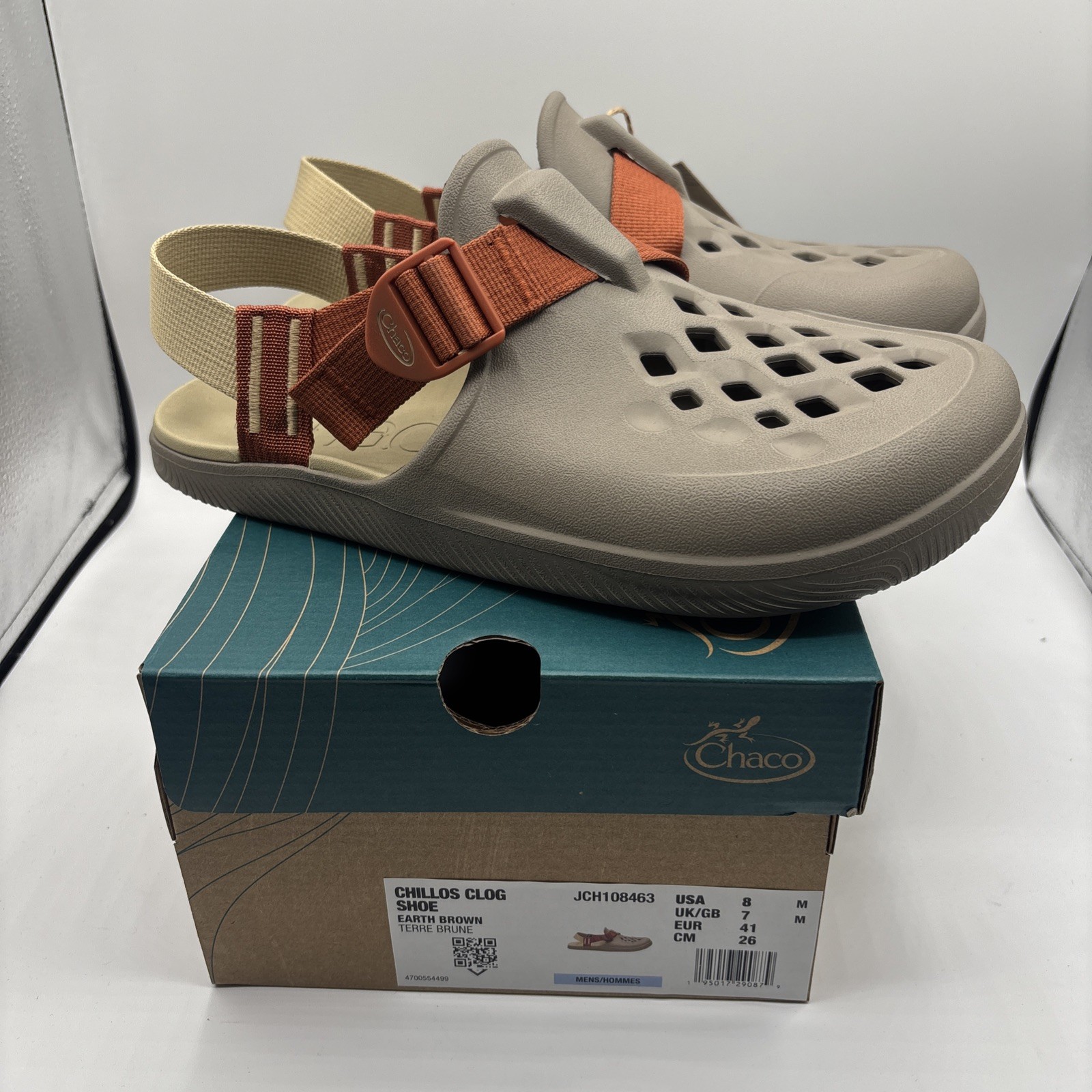 Chaco Chillos Clogs Earth Brown Men’s Size 8 Slip-On Comfort Foam Sandals New