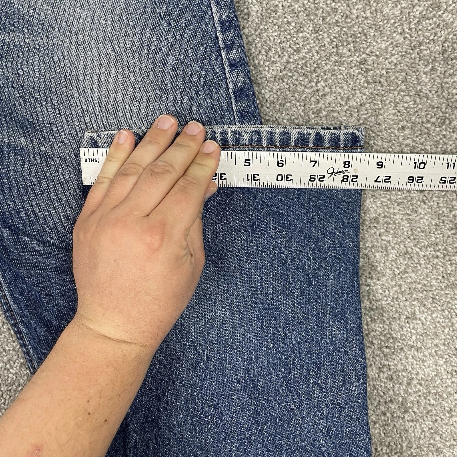 Levis 505 Jeans Mens 34×34 (Fit 35×34) Wallet Fade Whiskered Worn Denim Y2K Blue