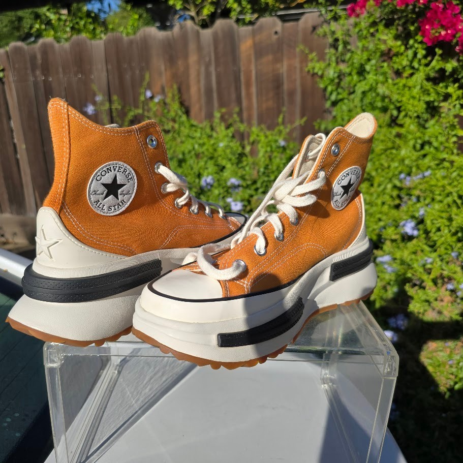 Converse Run Star Legacy CX Platform Shoes Womens 9 Mens 7.5 Orange Amber A00853