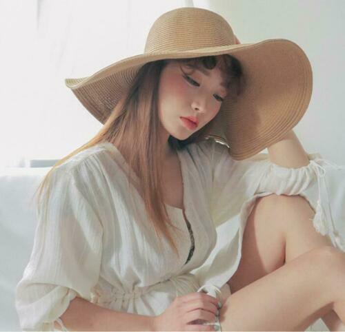 USA Women’s Summer Large Floppy Folding Wide Brim Cap Sun Straw Beach Hat